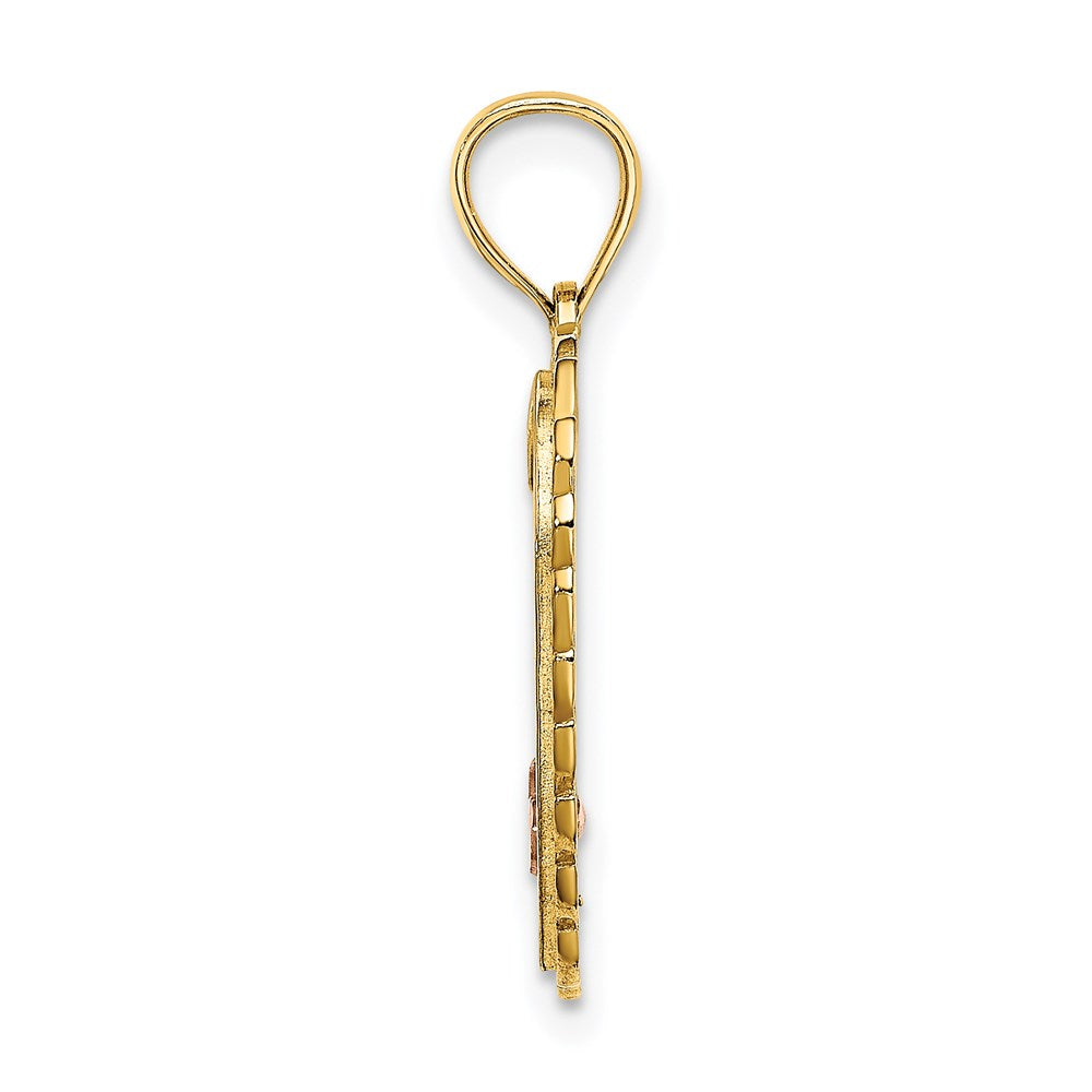 Two-tone with Rhodium SWEET 16 In Heart Charm - WBC