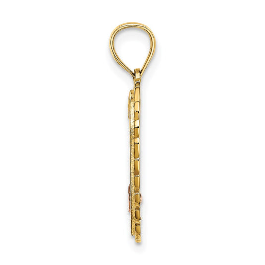 Two-tone with Rhodium SWEET 16 In Heart Charm - WBC