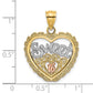 Two-tone with Rhodium SWEET 16 In Heart Charm - WBC