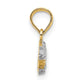 and Rhodium 2-D Alligator Charm - WBC