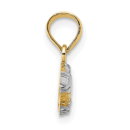 and Rhodium 2-D Alligator Charm - WBC