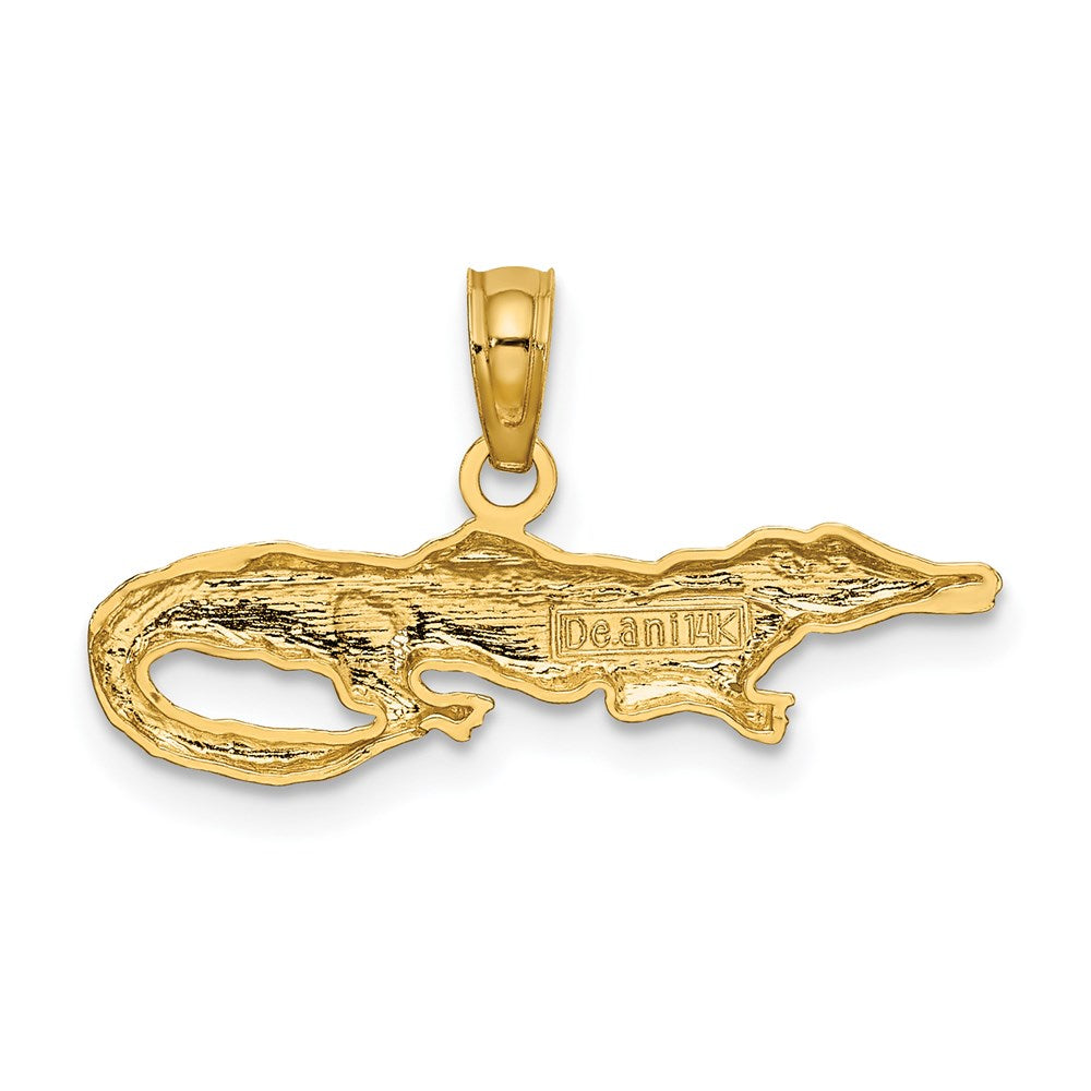 and Rhodium 2-D Alligator Charm - WBC