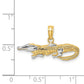and Rhodium 2-D Alligator Charm - WBC