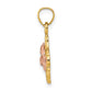 Two-tone with Rhodium Double Dolphins In Frame Charm - WBC