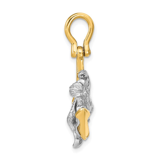 Two-Tone 3-D Anchor and Mermaid Charm - WBC