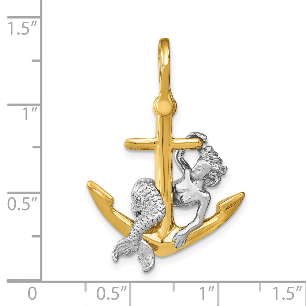 Two-Tone 3-D Anchor and Mermaid Charm - WBC