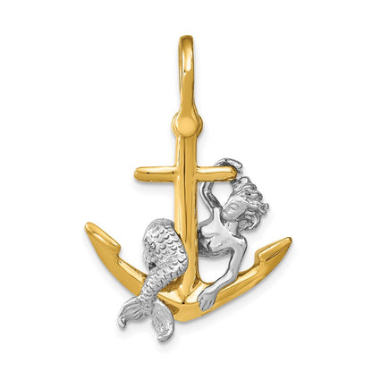 Two-Tone 3-D Anchor and Mermaid Charm - WBC
