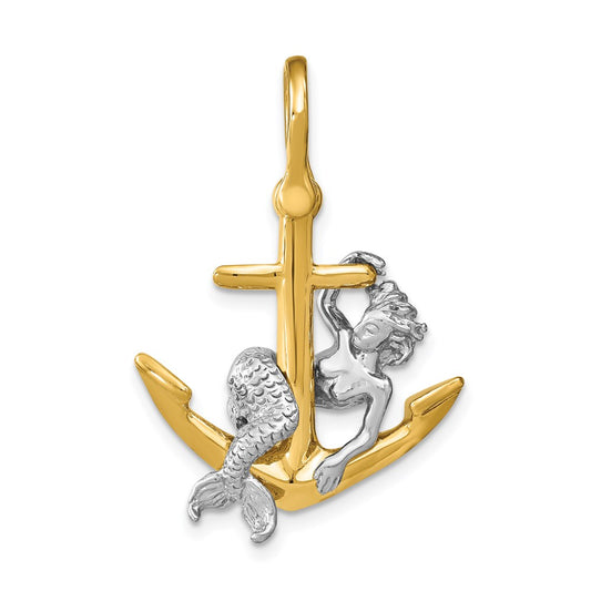 Two-Tone 3-D Anchor and Mermaid Charm - WBC