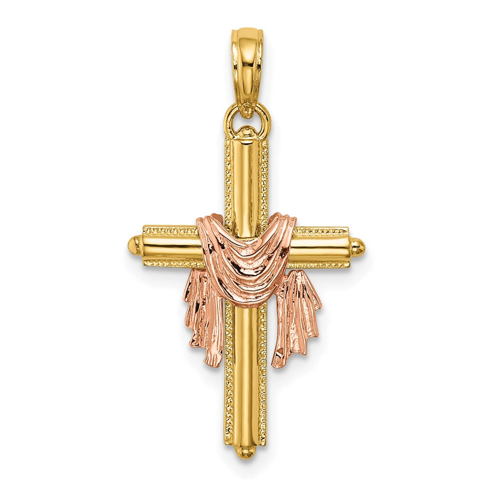 Two-Tone Cross with Drape Charm - WBC