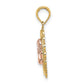 Two-tone with Rhodium Cut-out Angel on Round Scalloped Frame Charm - WBC