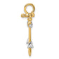 and Rhodium 3-D Anchor with Long T-Bar and Shackle Bail Charm - WBC