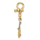 Two-tone 3-D Anchor with Rope and Shackle Bail Charm - WBC
