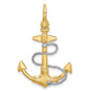 Two-tone 3-D Anchor with Rope and Shackle Bail Charm - WBC