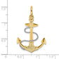 Two-tone 3-D Anchor with Rope and Shackle Bail Charm - WBC