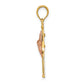 Two-tone Textured Finish Cross with Dove Charm - WBC