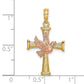 Two-tone Textured Finish Cross with Dove Charm - WBC