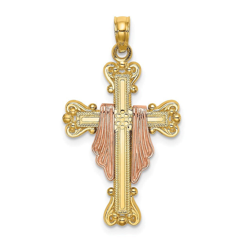 Two-Tone Cross with Drape Charm - WBC