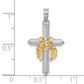 Two-Tone Cross with Drape Charm - WBC