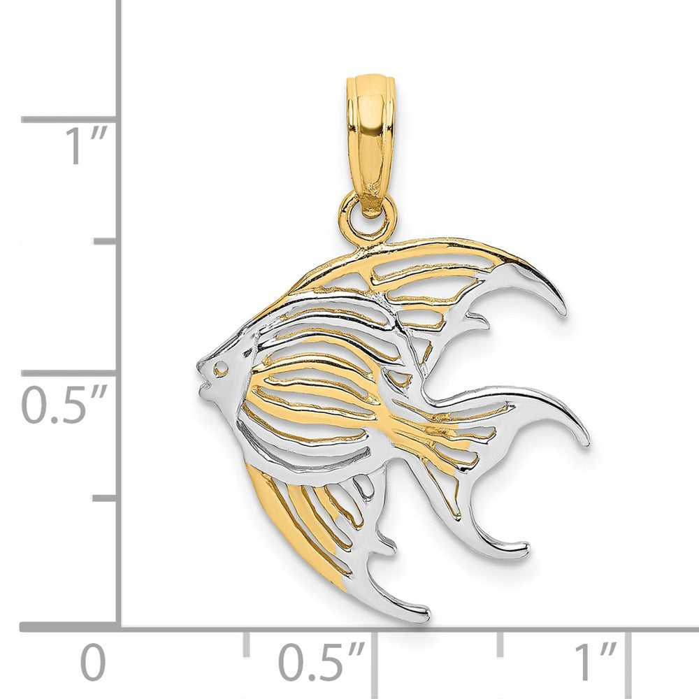 and Rhodium Cut-Out Angelfish Charm - WBC