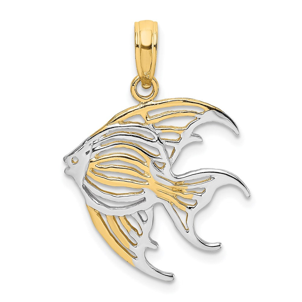 and Rhodium Cut-Out Angelfish Charm - WBC