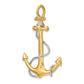 and Rhodium 3-D Large Anchor with Rope and Shackle Bail Charm - WBC