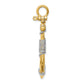 and Rhodium 3-D Large Anchor with Wrapped Rope Charm - WBC