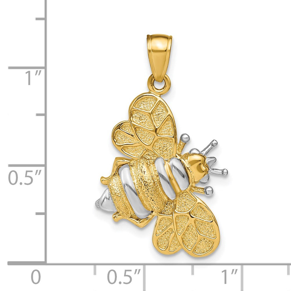 and Rhodium 3-D Bumblebee Charm - WBC