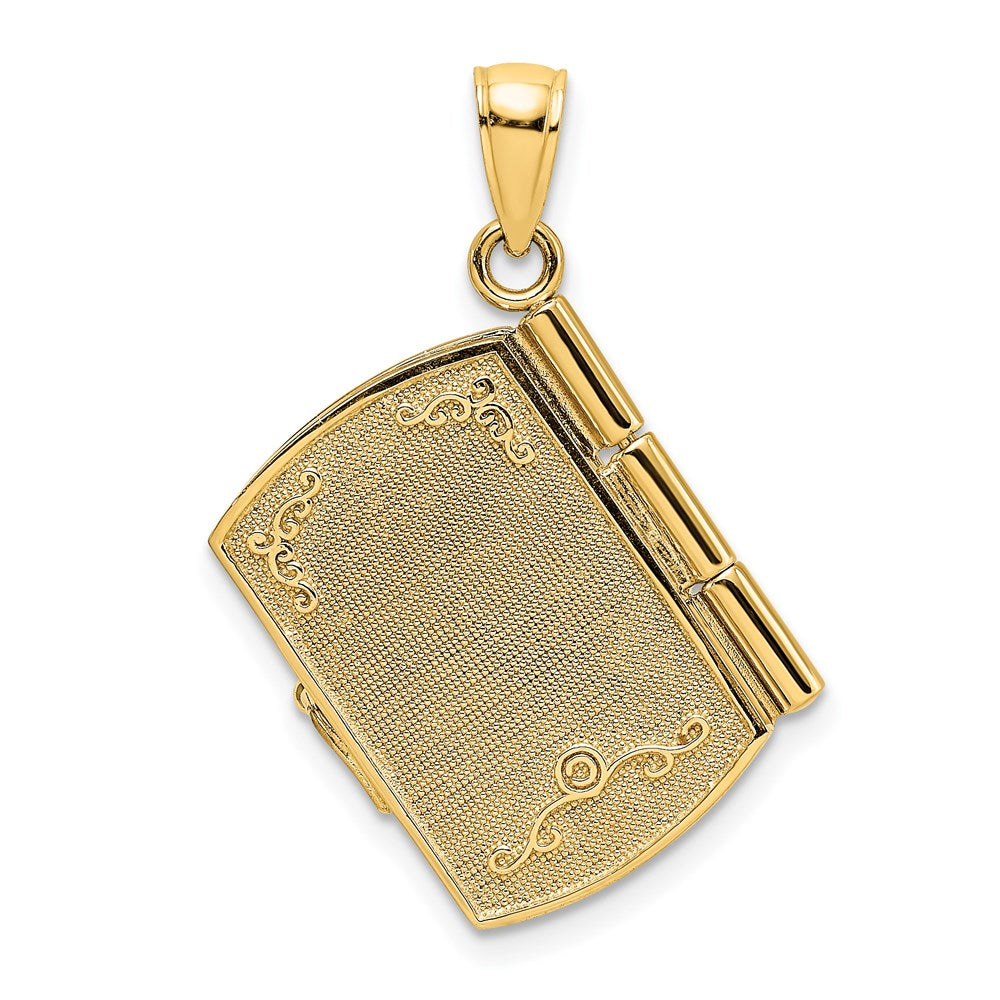 and Rhodium 3-D FOOTPRINTS IN THE SAND Moveable Book with Paper Poem Insert Charm - WBC