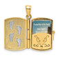 and Rhodium 3-D FOOTPRINTS IN THE SAND Moveable Book with Paper Poem Insert Charm - WBC