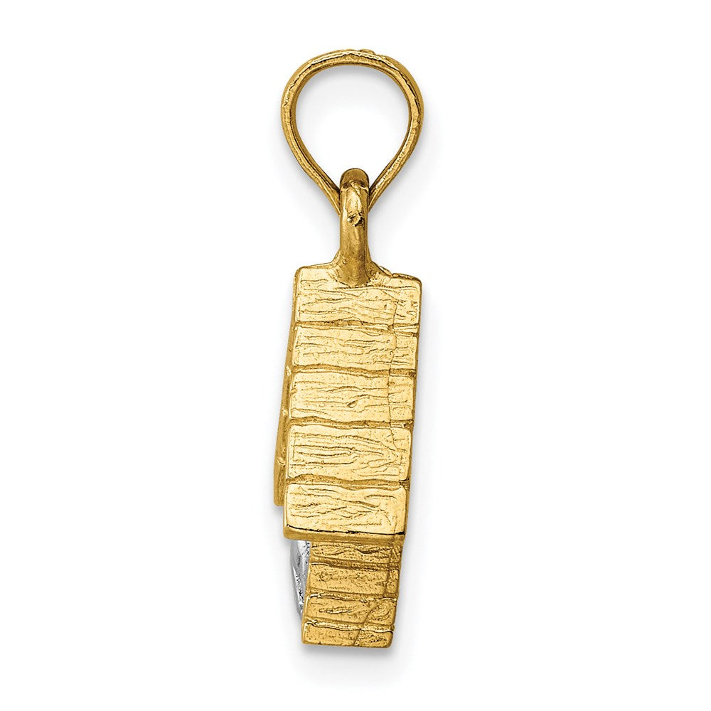 Two-tone 3-D Dog Inside Dog House Charm - WBC