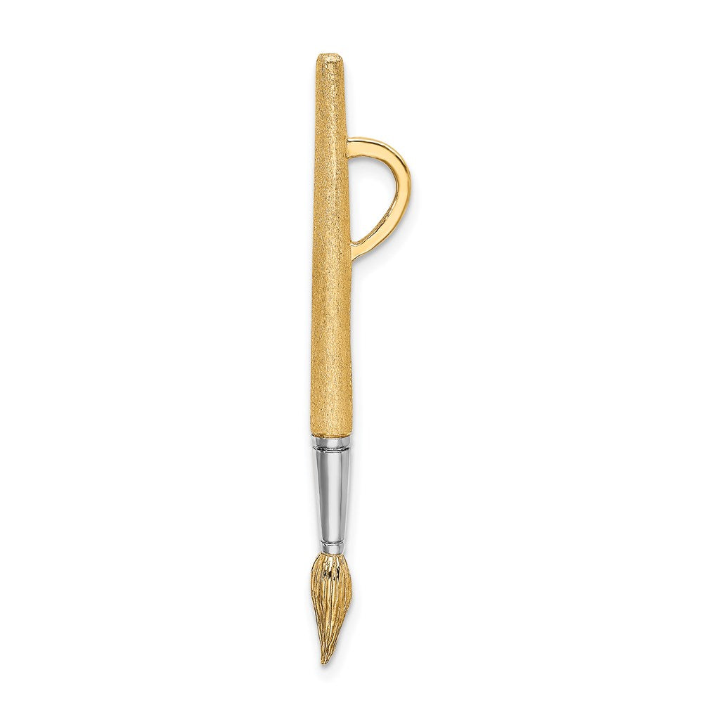 and Rhodium 3-D Water Paint Brush Charm - WBC