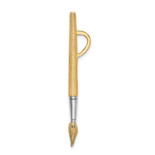 and Rhodium 3-D Water Paint Brush Charm - WBC