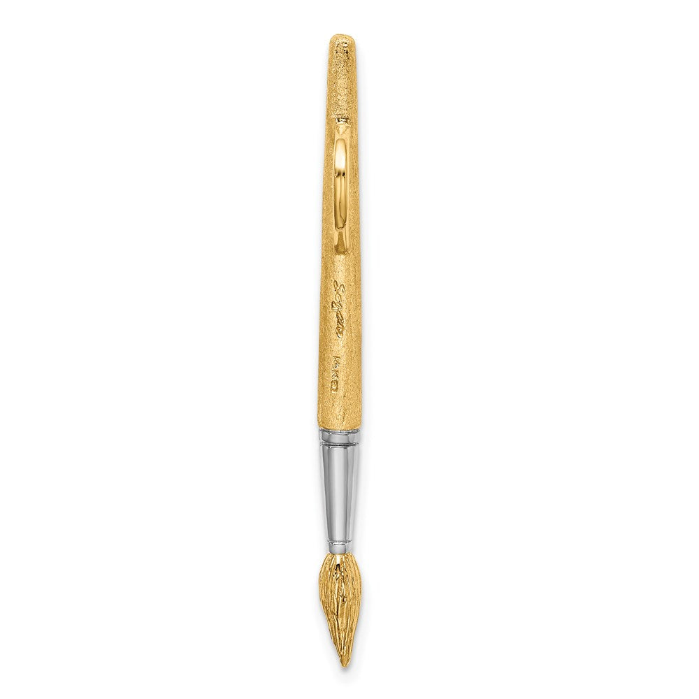 and Rhodium 3-D Water Paint Brush Charm - WBC