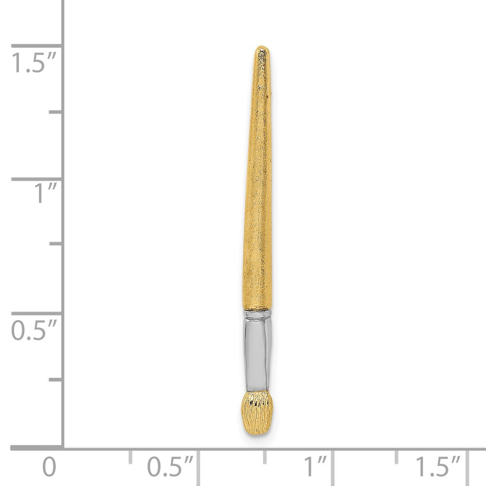 and Rhodium 3-D Oil Paint Brush Charm - WBC