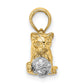 Two-Tone 3-D Cat Playing with Moveable Ball Charm - WBC