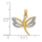 and Rhodium Textured Dragonfly Charm - WBC