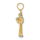 and Rhodium 3-D Angel Playing Flute Charm - WBC