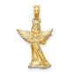 and Rhodium 3-D Angel Playing Flute Charm - WBC