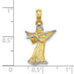 and Rhodium 3-D Angel Playing Flute Charm - WBC