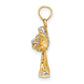 and Rhodium 3-D Angel Playing Harp Charm - WBC