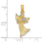 and Rhodium 3-D Angel Playing Violin Charm - WBC