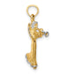 and Rhodium 3-D Angel Playing Trumpet Charm - WBC