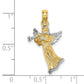 and Rhodium 3-D Angel Playing Trumpet Charm - WBC