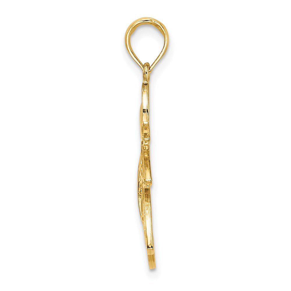 and Rhodium Filigree Flying Angel Charm - WBC