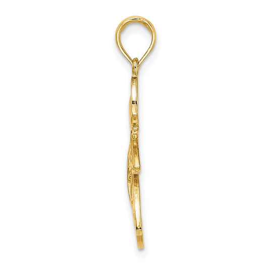 and Rhodium Filigree Flying Angel Charm - WBC