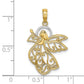 and Rhodium Filigree Flying Angel Charm - WBC