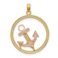 Two-tone with Rhodium Anchor In Circle Charm - WBC