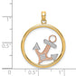 Two-tone with Rhodium Anchor In Circle Charm - WBC