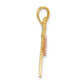 Two-tone with Rhodium Dragonfly with Beaded Diamond-cut Wings Charm - WBC