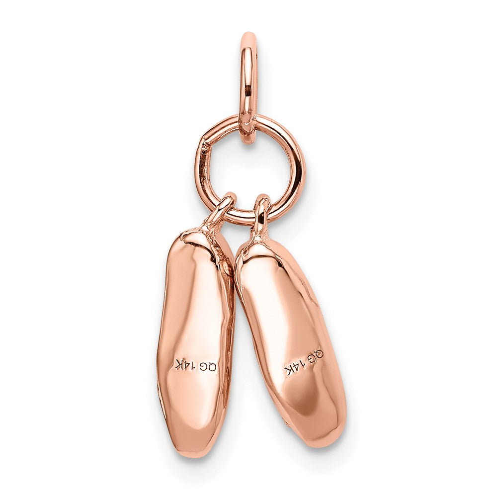 Polished 3-D Moveable Ballet Slippers Charm - WBC